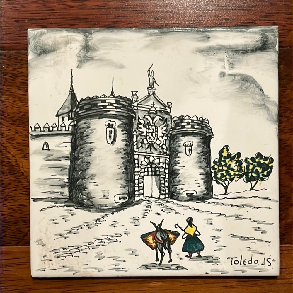 6” Spanish Decorative Tile Souvenir Toledo Spain w/ Puerta Vieja de  Bisagra